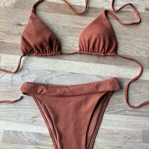 Monday Swimwear clay crinkle  Bikini Set
